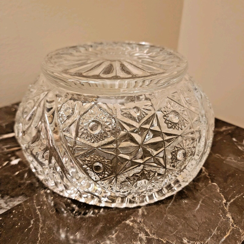 L E Smith 7 " Pressed Glass Ruffled Edge Serving Bowl - Picture 6 of 11